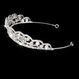 Maxbell Crystal Rhinestone Flower Tiara Crown for Bridal Wedding Banquet Silver
