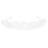 Maxbell Crystal Rhinestone Flower Tiara Crown for Bridal Wedding Banquet Silver