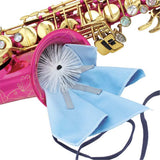 Maxbell 11xSaxophone Sax Cleaning Tool Pull Through Wiping Cloth Brush Blue