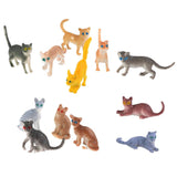 Maxbell 8xPlastic Small Cat Figures Simulation Moulds Kids Toy Colorful 12PCS