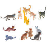 Maxbell 8xPlastic Small Cat Figures Simulation Moulds Kids Toy Colorful 12PCS