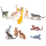 Maxbell Maxbell Plastic Small Cat Figures Simulation Moulds Kids Toy Colorful 12PCS