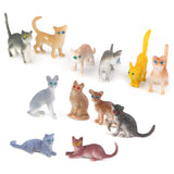 Maxbell 8xPlastic Small Cat Figures Simulation Moulds Kids Toy Colorful 12PCS