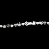 Maxbell 3xDiamante Fake Pearls Rhinestones Flower Chain Sewing Trim Craft 1yd Silver