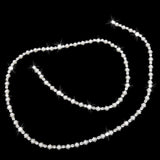 Maxbell 3xDiamante Fake Pearls Rhinestones Flower Chain Sewing Trim Craft 1yd Silver