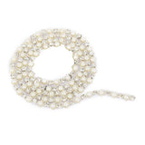 Maxbell 3xDiamante Fake Pearls Rhinestones Flower Chain Sewing Trim Craft 1yd Silver