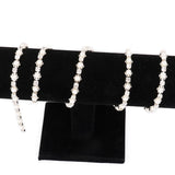 Maxbell 3xDiamante Fake Pearls Rhinestones Flower Chain Sewing Trim Craft 1yd Silver