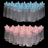Maxbell 6xPlastic Mini Baby Milk BottlesBaby Shower Favors 24PCS Blue