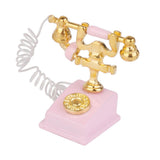 Maxbell 1/12 Dollhouse Miniature Retro Phone Vintage Telephone Pink