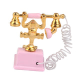 Maxbell 1/12 Dollhouse Miniature Retro Phone Vintage Telephone Pink