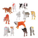 Maxbell 16xPlastic Dog Pet Animal Model Toy Gift 12pcs Multi-color
