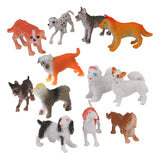 Maxbell 16xPlastic Dog Pet Animal Model Toy Gift 12pcs Multi-color