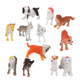 Maxbell 16xPlastic Dog Pet Animal Model Toy Gift 12pcs Multi-color