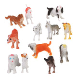 Maxbell 16xPlastic Dog Pet Animal Model Toy Gift 12pcs Multi-color