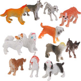 Maxbell 16xPlastic Dog Pet Animal Model Toy Gift 12pcs Multi-color