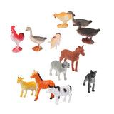 Maxbell Maxbell 2Pcs 1.57-2.75inch Plastic Poultry Realistic Animal Pig Cat Model Toys Multi-colored