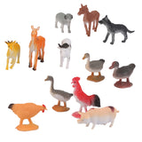 Maxbell Lot 12pcs Dog Horse Hen Duck Pig Small Farm Animals Figures Set & 8x Sheep