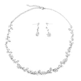 Maxbell 3xBridal Wedding Jewelry Crystal Rhinestone Flower Necklace Earring Set