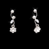 Maxbell 3xBridal Wedding Jewelry Crystal Rhinestone Flower Necklace Earring Set