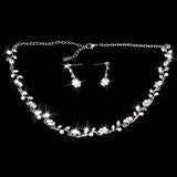 Maxbell 3xBridal Wedding Jewelry Crystal Rhinestone Flower Necklace Earring Set