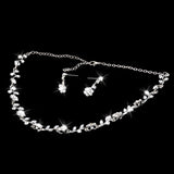 Maxbell 3xBridal Wedding Jewelry Crystal Rhinestone Flower Necklace Earring Set