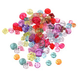 Multi Shapes Acrylic Transparent DIY Sewing Buttons 100Pcs Mixed Colors