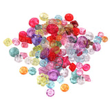 Multi Shapes Acrylic Transparent DIY Sewing Buttons 100Pcs Mixed Colors