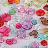 Multi Shapes Acrylic Transparent DIY Sewing Buttons 100Pcs Mixed Colors