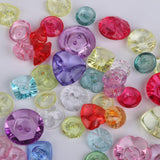 Multi Shapes Acrylic Transparent DIY Sewing Buttons 100Pcs Mixed Colors