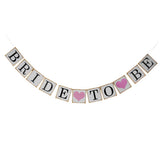 Maxbell He asked SHE said YES & Bride to be Banner Bunting Wedding Bridal Shower Decor