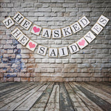 Maxbell He asked SHE said YES & Bride to be Banner Bunting Wedding Bridal Shower Decor