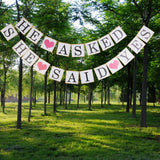 Maxbell He asked SHE said YES & Bride to be Banner Bunting Wedding Bridal Shower Decor