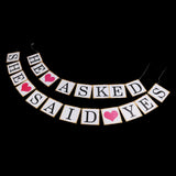 Maxbell He asked SHE said YES & Bride to be Banner Bunting Wedding Bridal Shower Decor