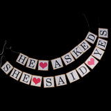 Maxbell He asked SHE said YES & Bride to be Banner Bunting Wedding Bridal Shower Decor