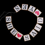 Maxbell HE ASKED SHE SAID YES Bunting Banner Wedding Bridal Party Decor Photo Prop