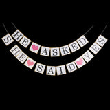 Maxbell He asked SHE said YES & Bride to be Banner Bunting Wedding Bridal Shower Decor