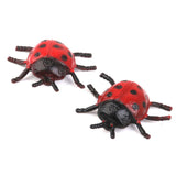 Maxbell 8xPlastic Artificial Beetle Insect Model Toy 12pcs Red + Black