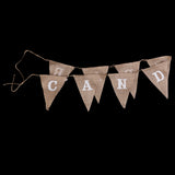 Maxbell CANDY BAR Hessian Bunting Banner Pennant Rustic Wedding Decor 8 Flags