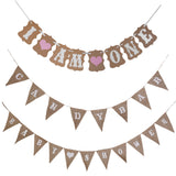 Maxbell CANDY BAR Hessian Bunting Banner Pennant Rustic Wedding Decor 8 Flags