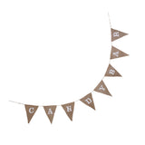 Maxbell CANDY BAR Hessian Bunting Banner Pennant Rustic Wedding Decor 8 Flags