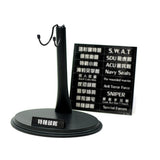 Maxbell 12x1/6 Scale U-Type Display Stand Holder fit for 12" Action Figures Black Metal