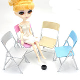 Maxbell 1/6 Scale Mini Folding Chair with Ashtray for Dolls Action Figures Black