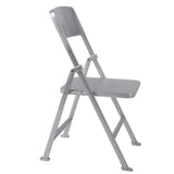 Maxbell 1/6 Scale Mini Folding Chair with Ashtray for Dolls Action Figures Silver