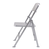 Maxbell 1/6 Scale Mini Folding Chair with Ashtray for Dolls Action Figures Silver