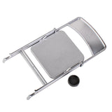 Maxbell 1/6 Scale Mini Folding Chair with Ashtray for Dolls Action Figures Silver