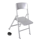 Maxbell 1/6 Scale Mini Folding Chair with Ashtray for Dolls Action Figures Silver