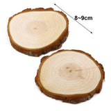 Maxbell 10 Pieces Pine Wood Slices for DIY Crafts Wedding Decor 6-7cm