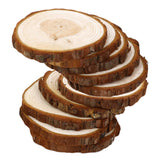 Maxbell 10 Pieces Pine Wood Slices for DIY Crafts Wedding Decor 6-7cm