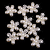 Maxbell 35pcs Crystal Rhinestone Pearl Flower Buttons Flatback Embellishment DIY Crafts