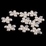 Maxbell 40pcs Rhinestone Button FlatBack Crystal Beige Pearl scrapbook Embellishment